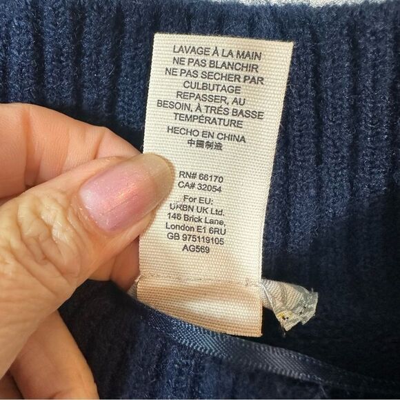 FREE PEOPLE Navy Blue Poncho Sweater - Picture 8 of 9